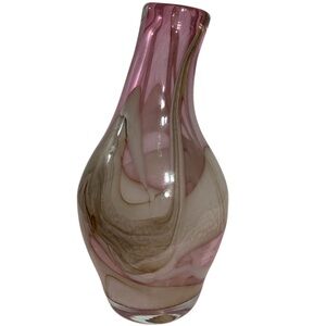 Tarnowiec Polish Studio Cased Art Glass Vase  Pink